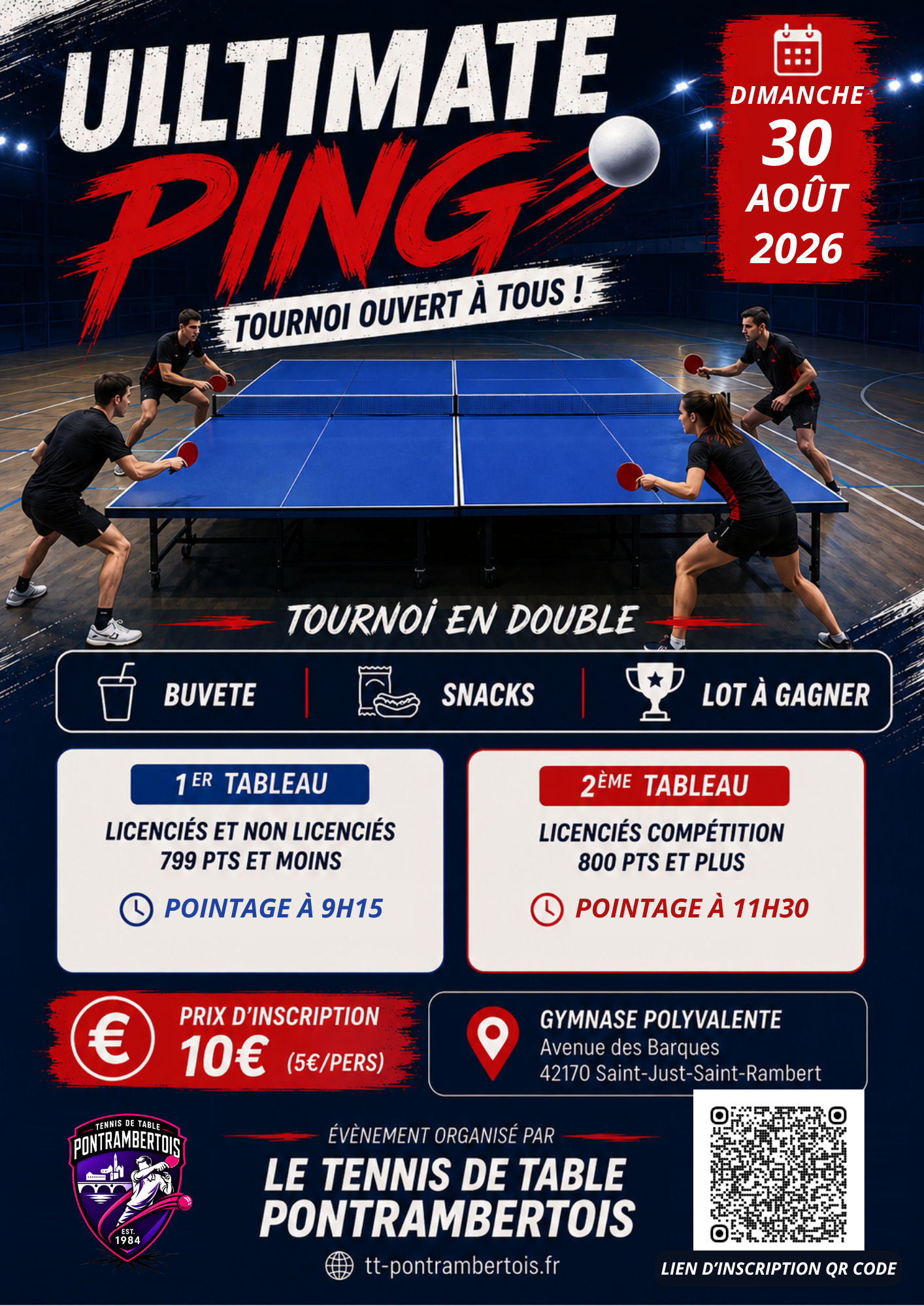 Tournoi Ultimate Ping – Dimanche 30 Août 2026