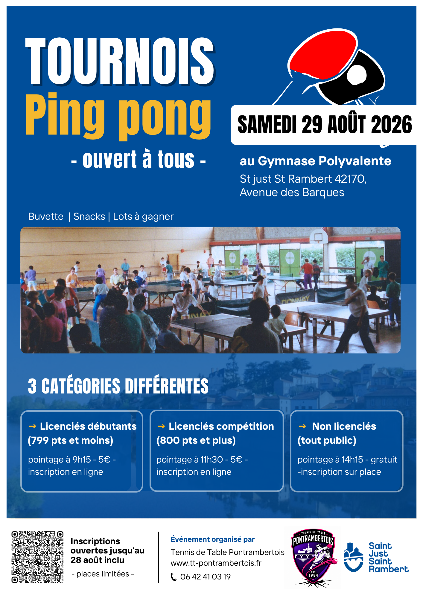 Tournoi de rentrée de Tennis de Table – Samedi 29 Août 2026