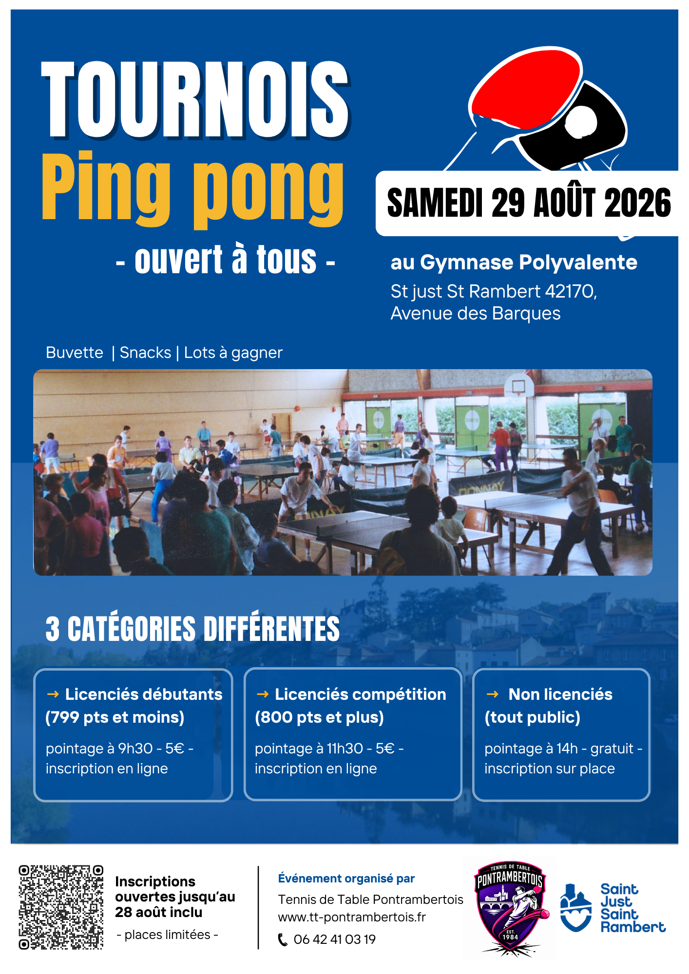 Tournoi de rentrée de Tennis de Table – Samedi 29 Août 2026